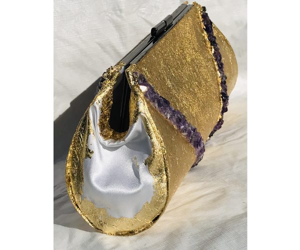 Raw Amethyst Plated in 24K Gold ~ OOAK Clutch Purse - Image 4