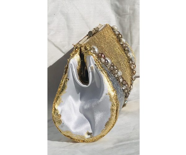 Pearls Beach Sand Plated in 24K Gold & Sterling Silver ~ OOAK Clutch Purse - Image 4