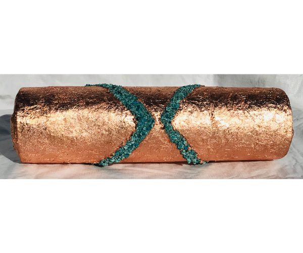 Raw Chrysocolla (Peru) Plated in Copper ~ OOAK Clutch Purse - Image 6