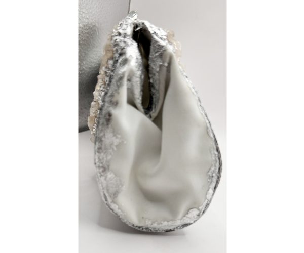 Raw Rose Quartz Chunks Plated in Sterling Silver ~ OOAK Clutch Purse - Image 3