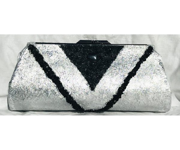 Black Onyx & Hematite Plated in Sterling Silver ~ OOAK Clutch Purse - Image 2