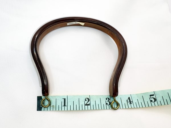 Brown w/ White Acrylic Plastic Purse Round/U-Shaped Handle DIY - Sold Individually - Image 4