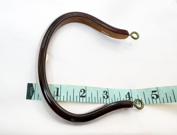 Brown w/ White Acrylic Plastic Purse Round/U-Shaped Handle DIY - Sold Individually - Image 5