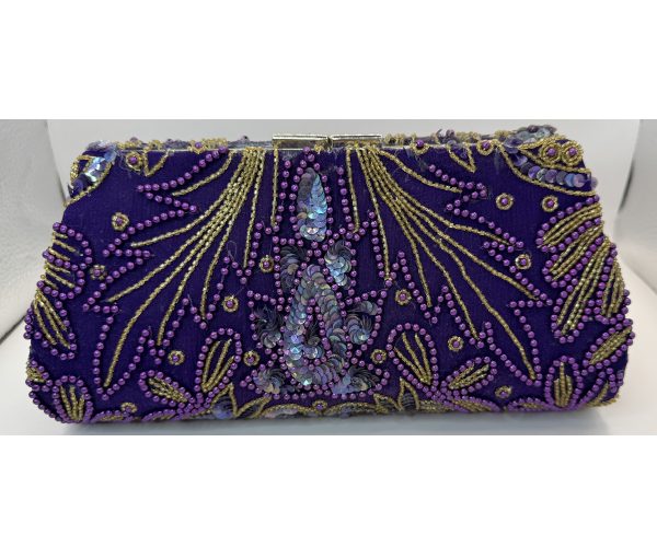 The Purple Beaded Blossom ~ OOAK Clutch - Image 2