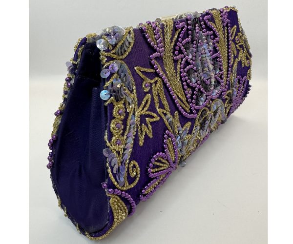 The Purple Beaded Blossom ~ OOAK Clutch - Image 4
