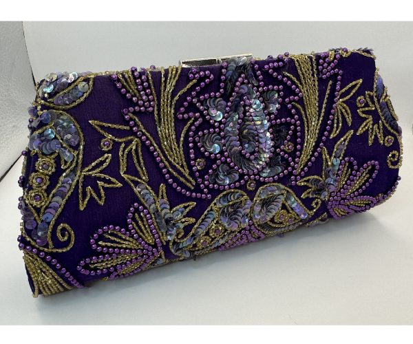The Purple Beaded Blossom ~ OOAK Clutch - Image 3