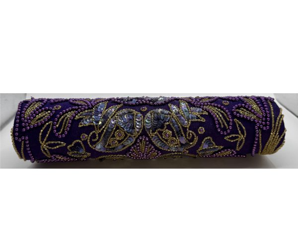 The Purple Beaded Blossom ~ OOAK Clutch - Image 6