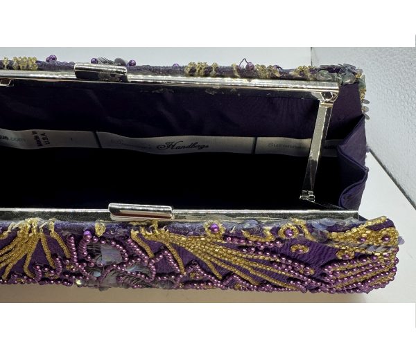 The Purple Beaded Blossom ~ OOAK Clutch - Image 5