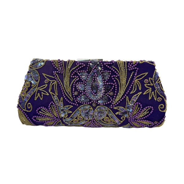 The Purple Beaded Blossom ~ OOAK Clutch