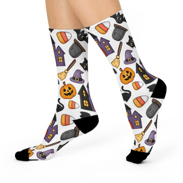 Spooky Cute Halloween (Design 2) Cushioned Crew Socks - Image 3