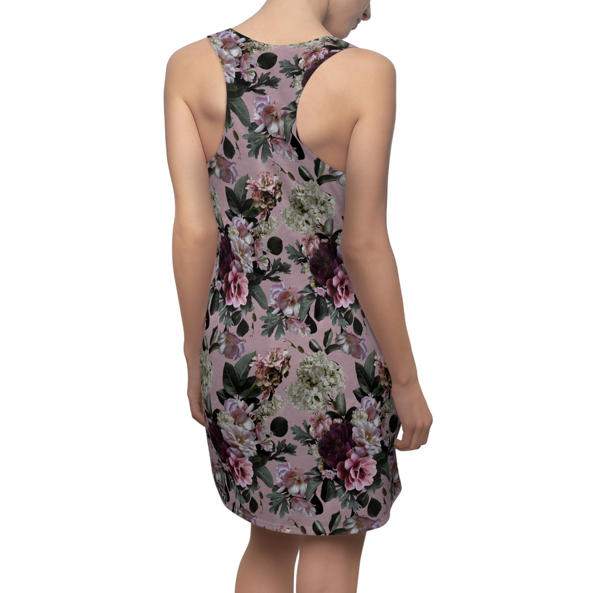 Romantic Vintage Rose Bouquet Botanical Print Women's Racerback Dress (S.e.P.T.™) - Image 7