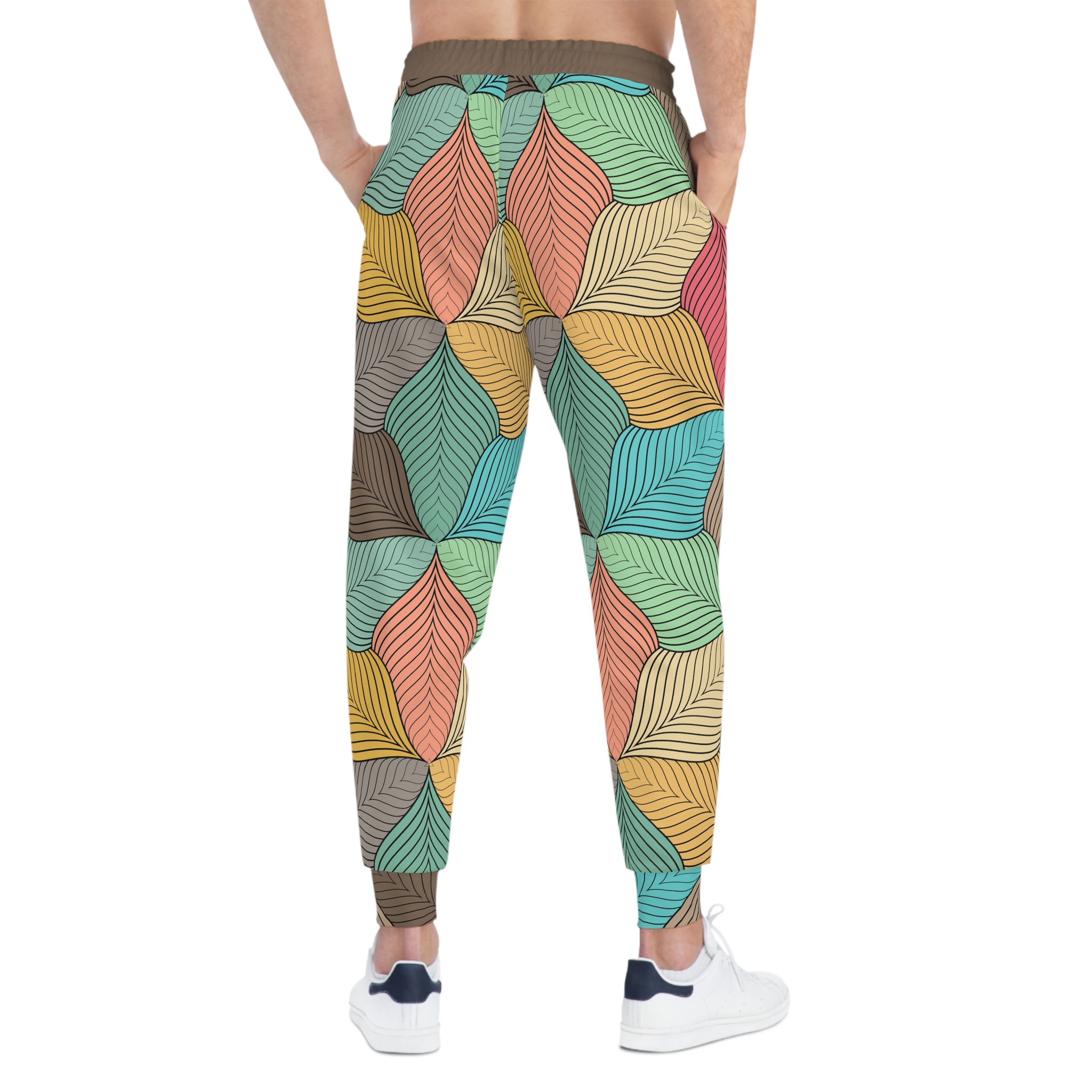 Mid-Century Modern Wavy Abstract Print #2 Athletic Joggers (S.e.P.T.™) - Image 6