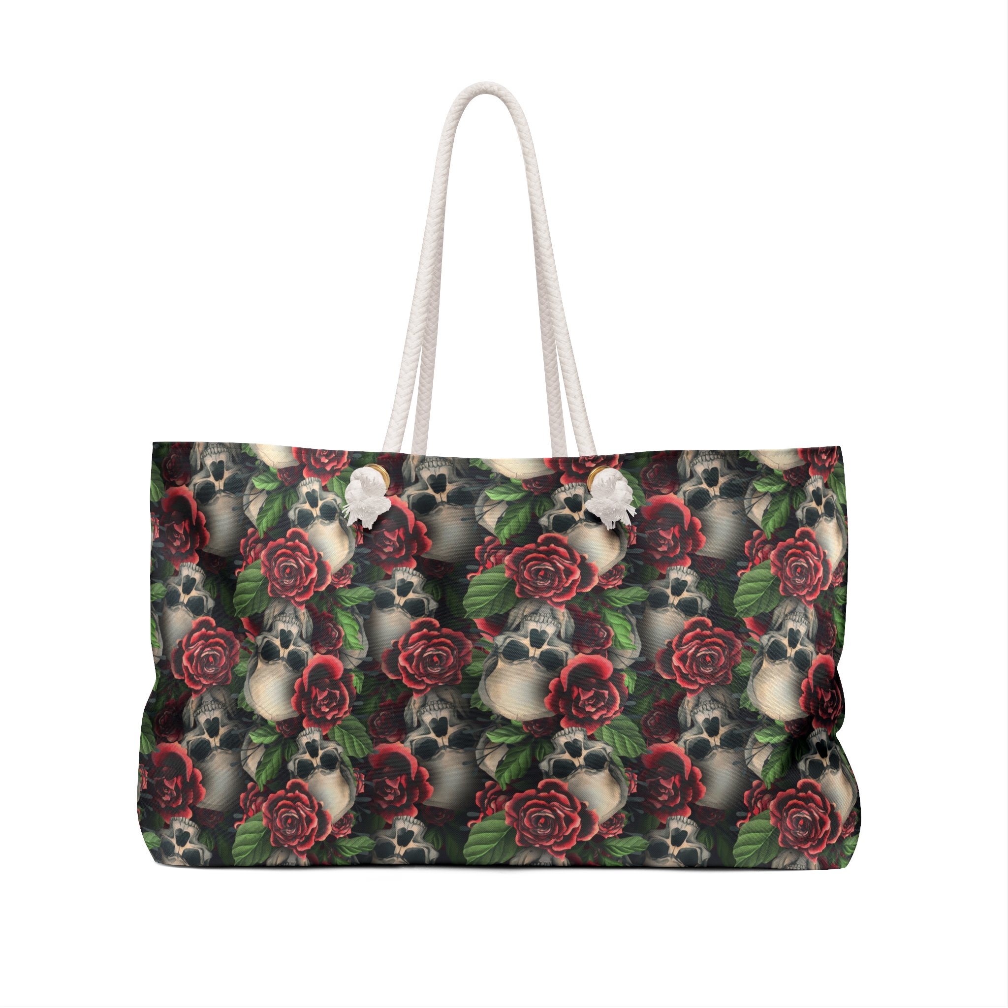 Gothic Skulls & Red Roses Print Weekender Bag (S.e.P.T.™) - Image 2