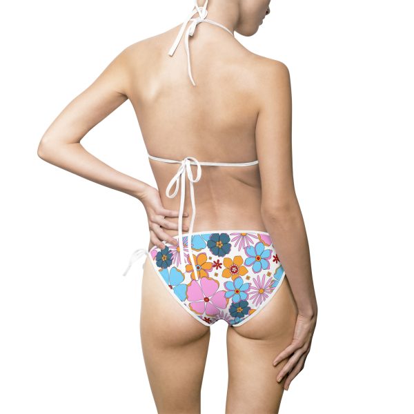 Retro 70s Floral Peace and Love Women's Bikini Swimsuit (AOP) - Image 3