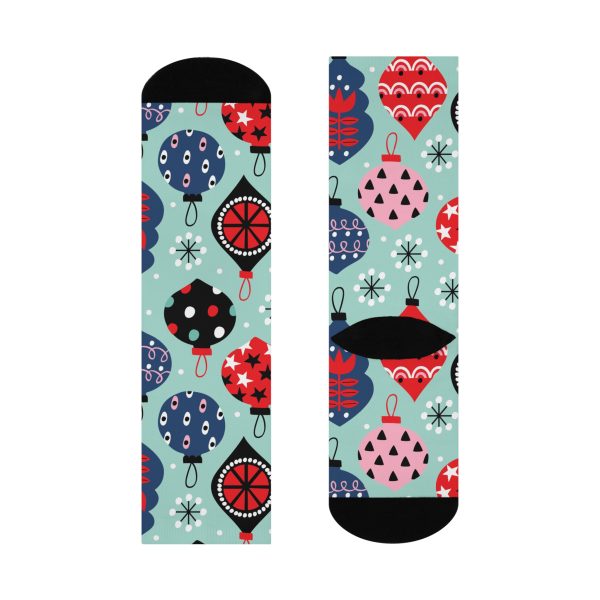 Holiday Cheer Ornaments (Design #1)  Cushioned Crew Socks - Image 5