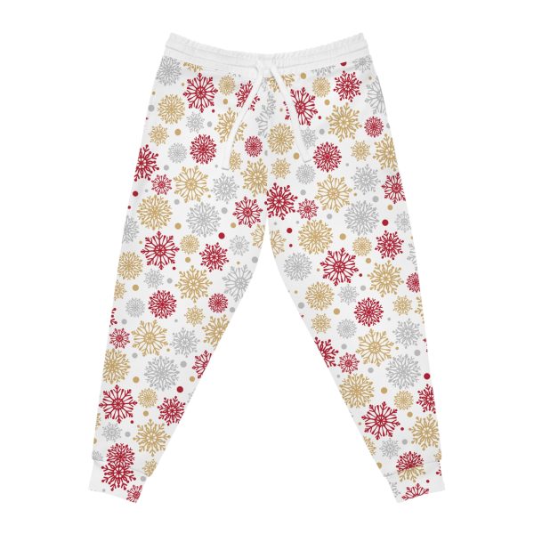 Holly Jolly Gold & Silver Snowflake Athletic Joggers (AOP) - Image 3