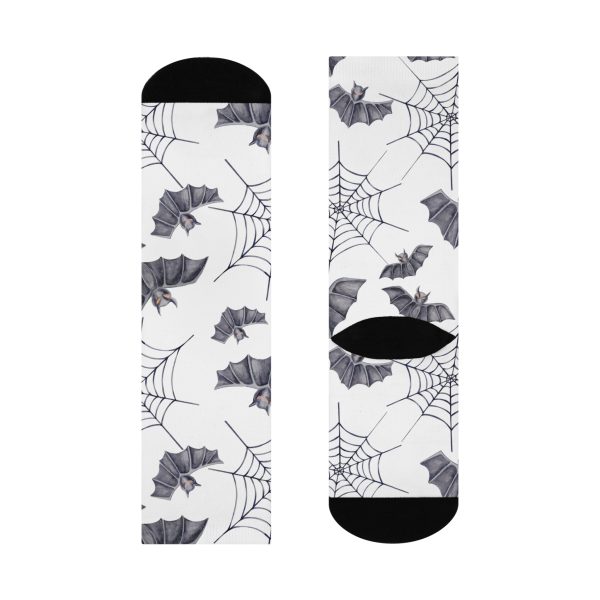 Flying Bats & Spiderweb Pattern Cushioned Crew Socks - Image 5