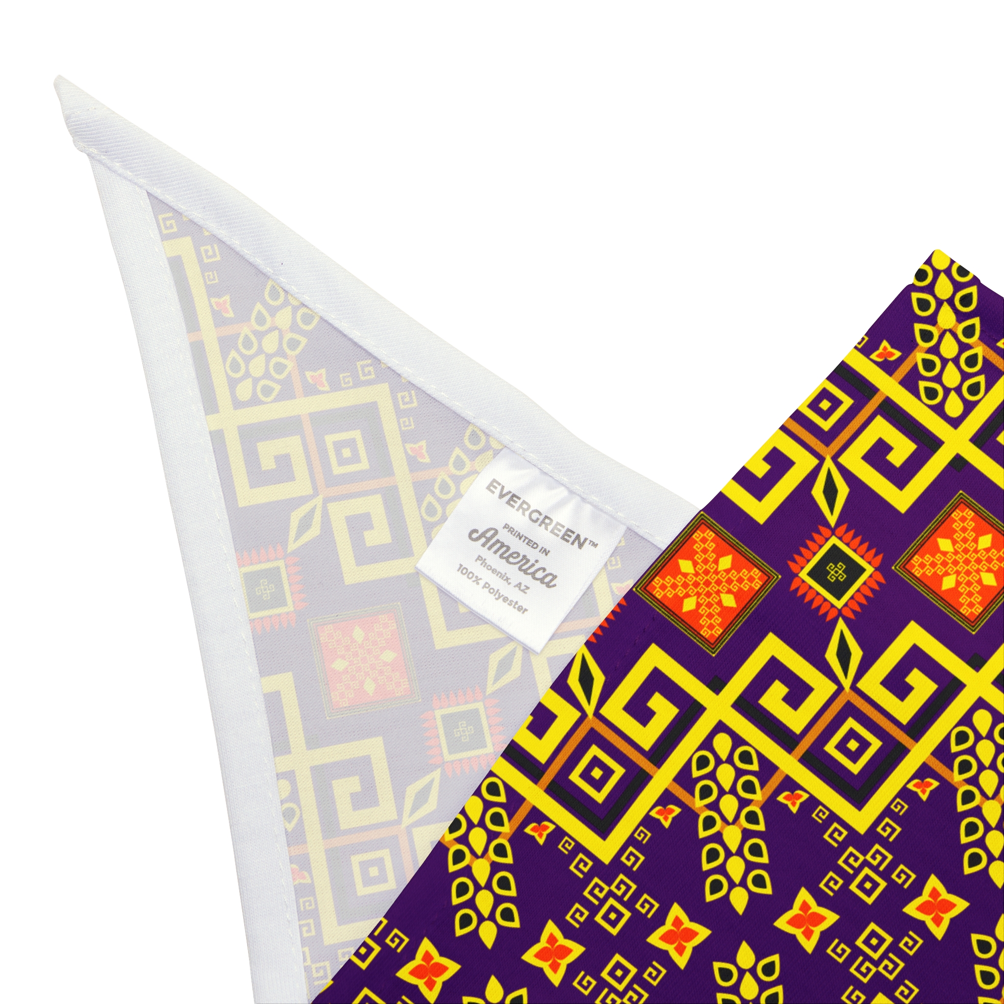 Tribal Maze Geometric Gold & Purple Print Dog Pet Bandana - (S.e.P.T.™) - Image 8