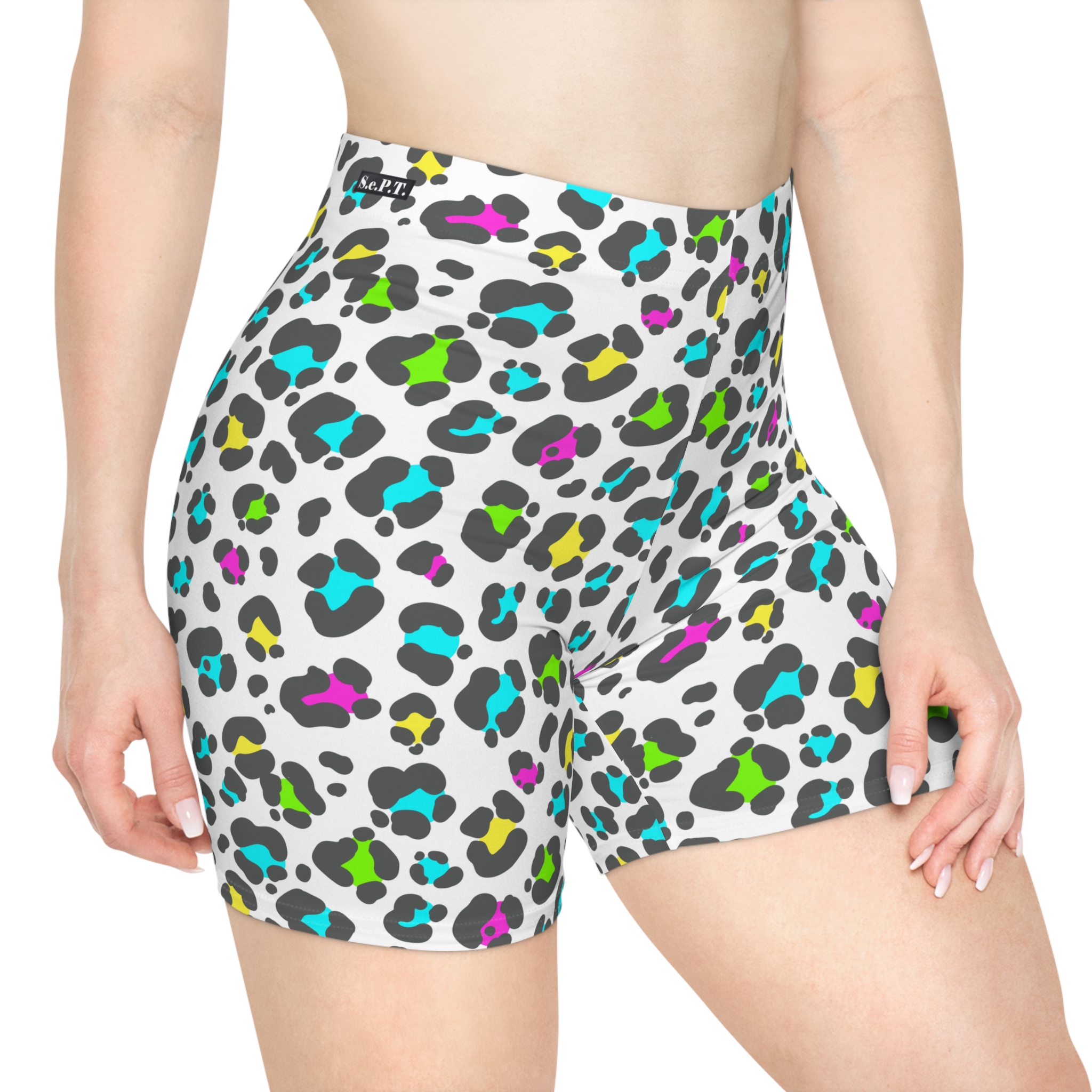 Colorful Leopard Print Women's Biker Shorts (S.e.P.T.™) - Image 4