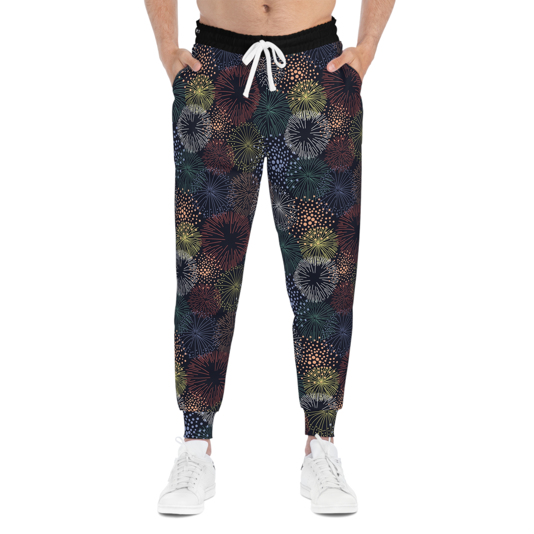 Dark Celebration Fireworks Print Athletic Joggers (S.e.P.T.™) - Image 3