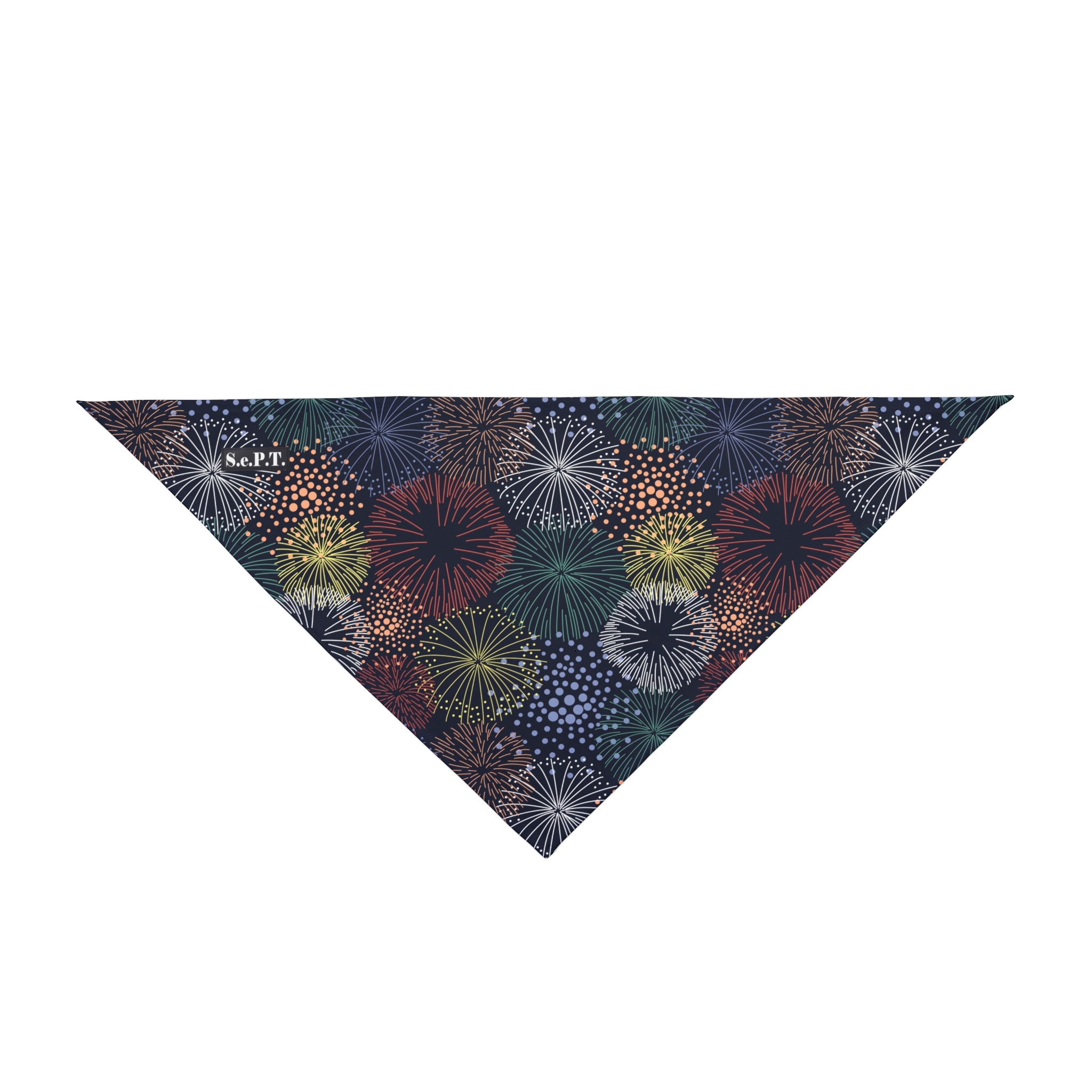 Dark Celebration Fireworks Print Dog Pet Bandana - (S.e.P.T.™) - Image 2