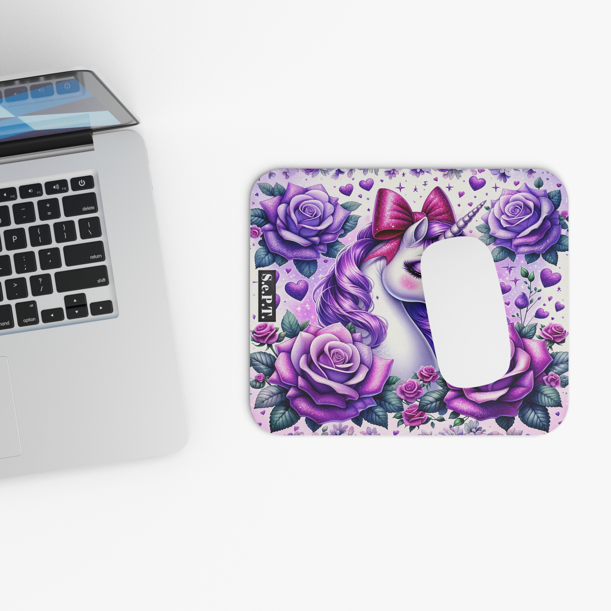 Floral Unicorn (Design 19) - 9x8 Mouse Pad - (S.e.P.T.™) - Image 4