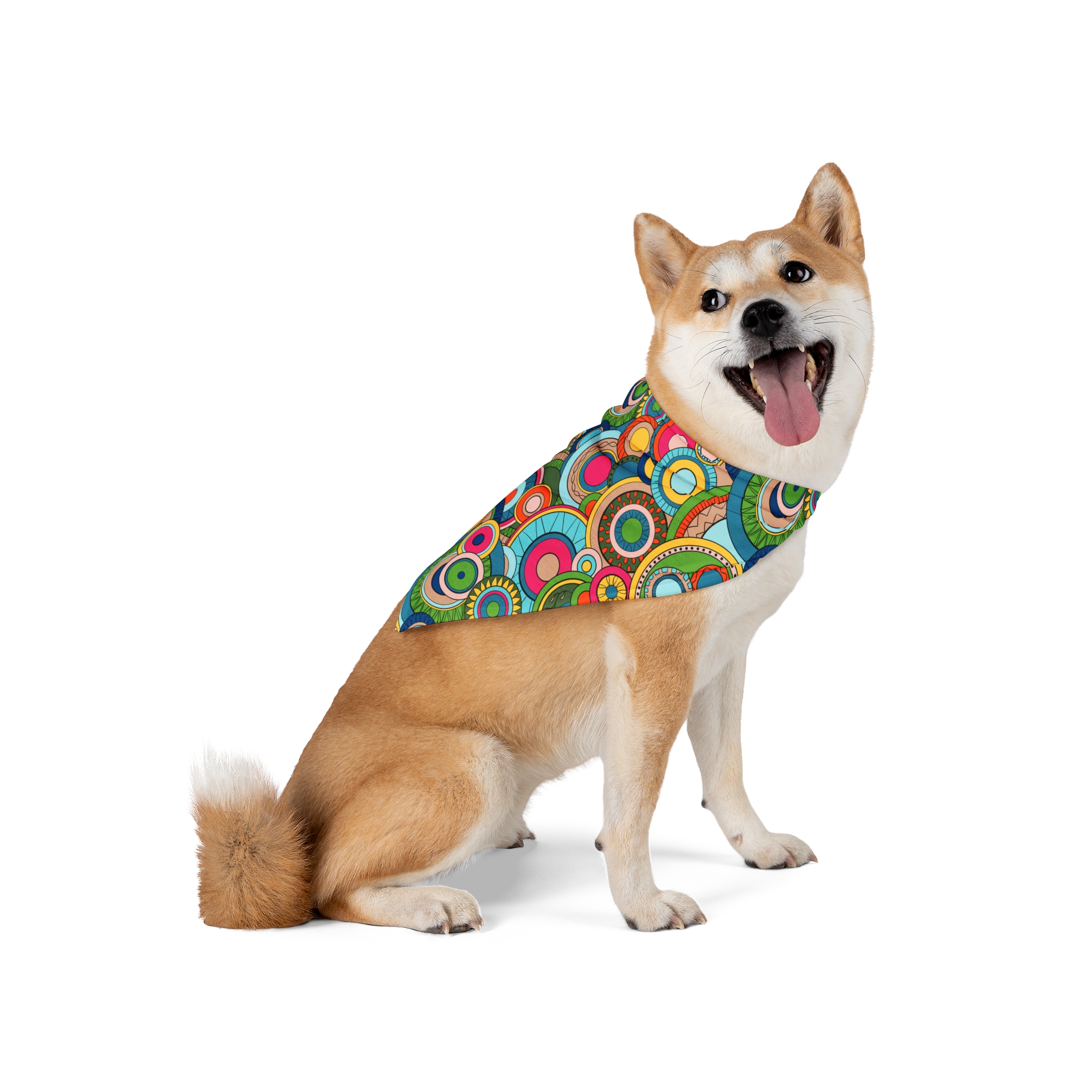 Groovy Swirl Mandala Print #2 Dog Pet Bandana - (S.e.P.T.™) - Image 2