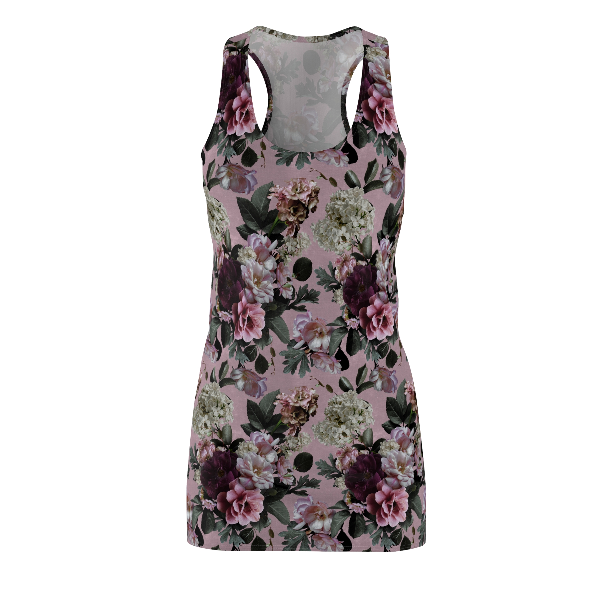 Romantic Vintage Rose Bouquet Botanical Print Women's Racerback Dress (S.e.P.T.™) - Image 2