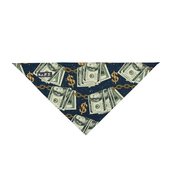 Bundled Money and Chain Pattern Pet Bandana - (S.e.P.T.)