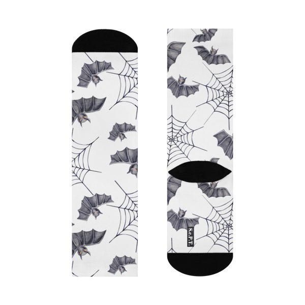 Flying Bats & Spiderweb Pattern Cushioned Crew Socks (S.e.P.T.) - Image 5