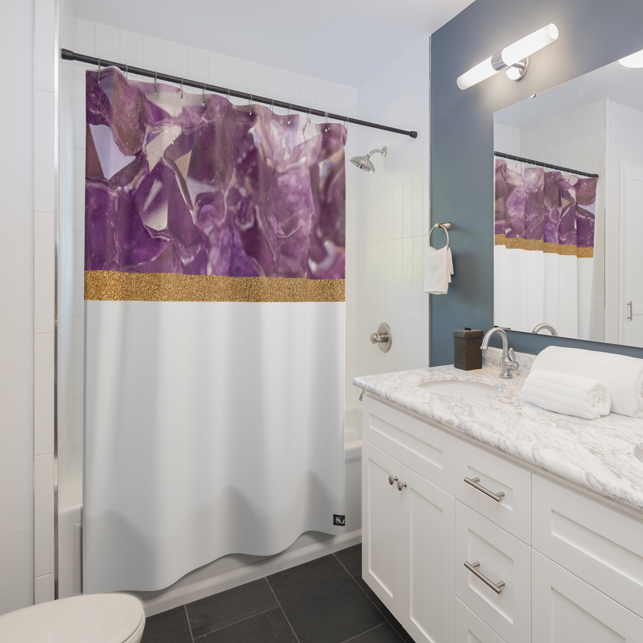 Purple Amethyst Crystal - Shower Curtain Option 3 - (S.e.P.T.) - Image 3