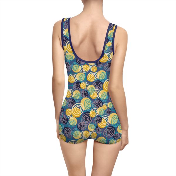 Abstract Concentric Circle Women's Vintage Swimsuit (AOP) - Image 3