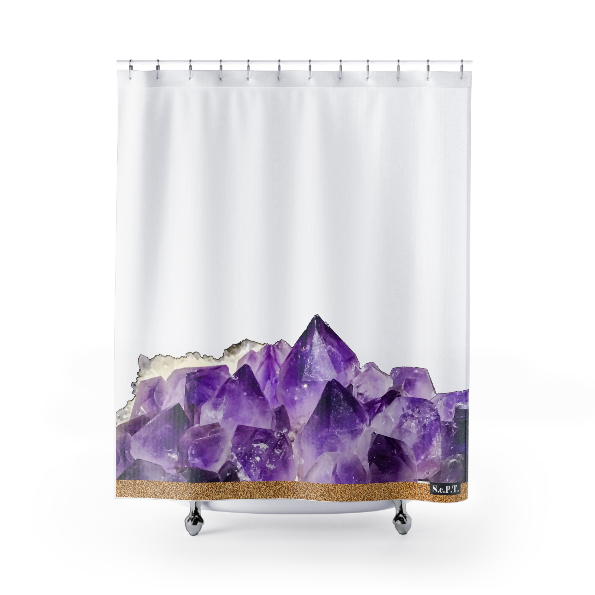 Purple Amethyst Crystal Geode - Shower Curtain Option 2 - (S.e.P.T.)