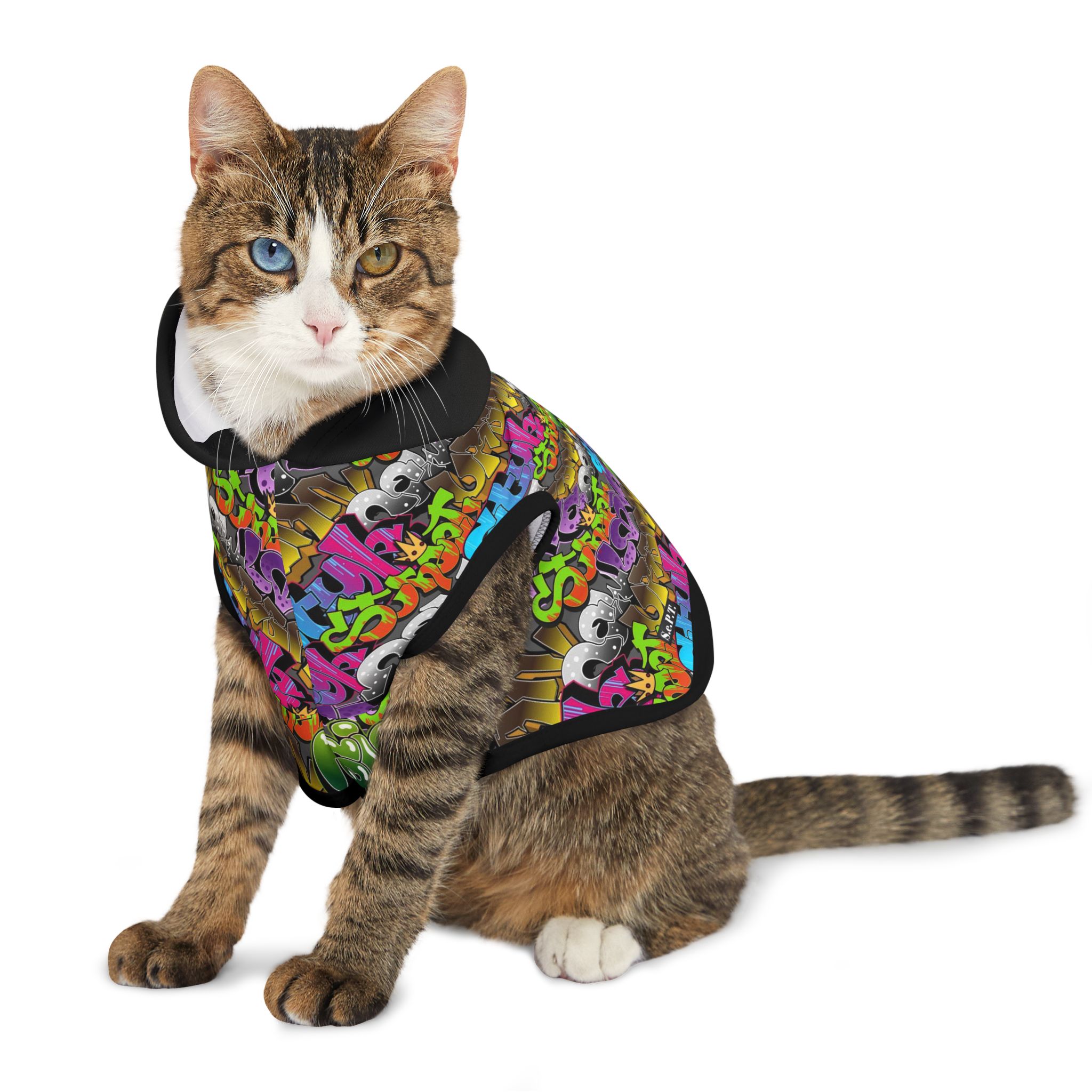 Urban Graffiti Wall Print Cat & Dog Pet Hoodie - (S.e.P.T.™) - Image 5