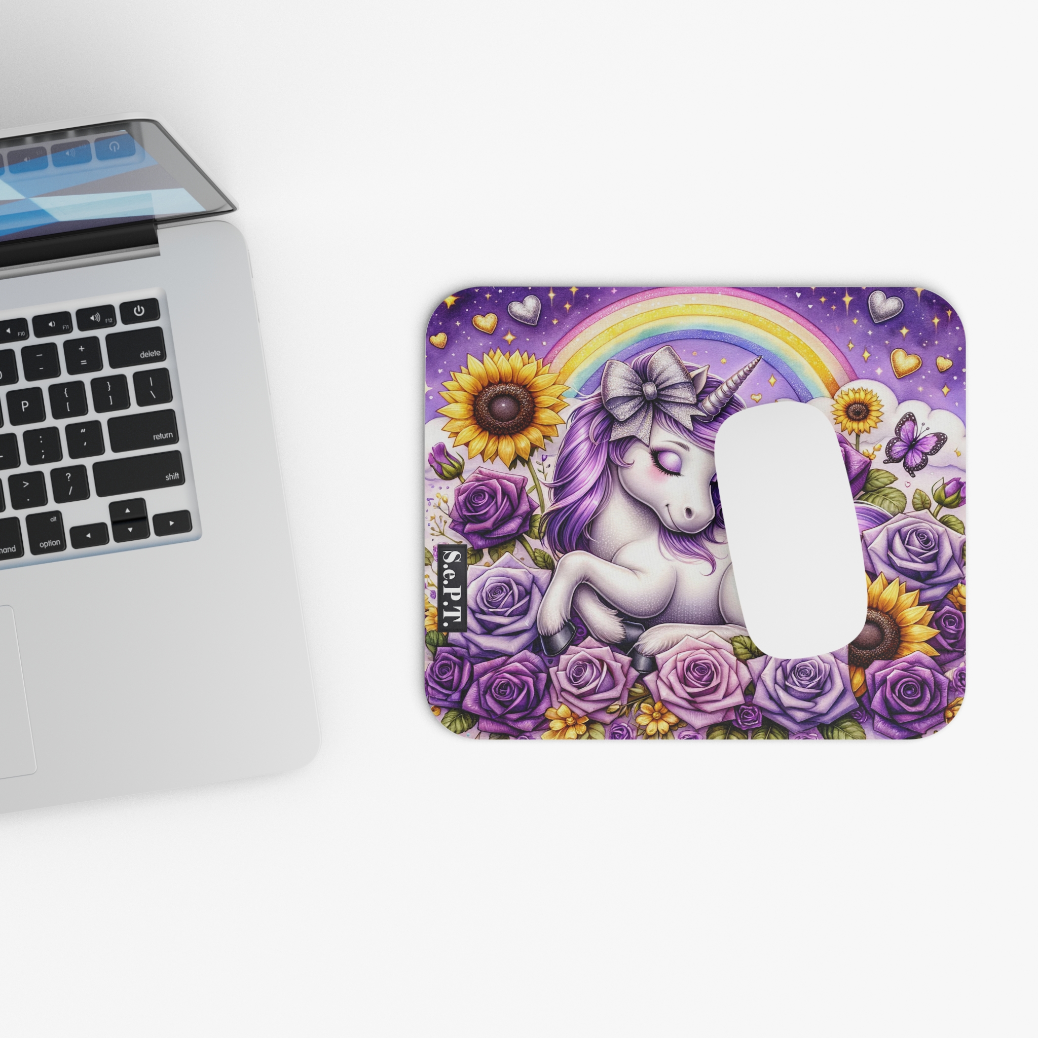 Floral Unicorn (Design 11) - 9x8 Mouse Pad - (S.e.P.T.) - Image 4