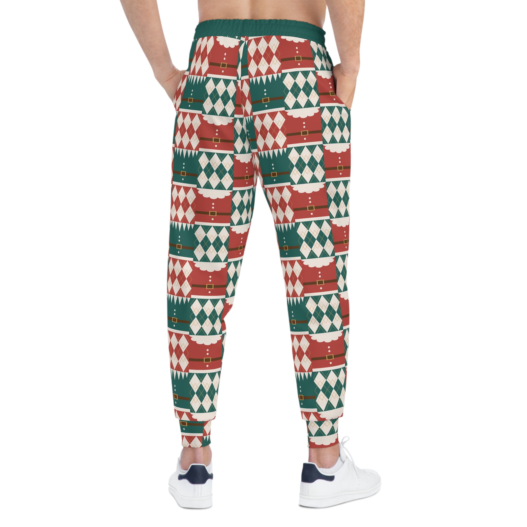 Holiday Santa Suit & Harlequin Quilt Pattern w/Treasure Pockets™ Athletic Joggers (S.e.P.T.™) - Image 6