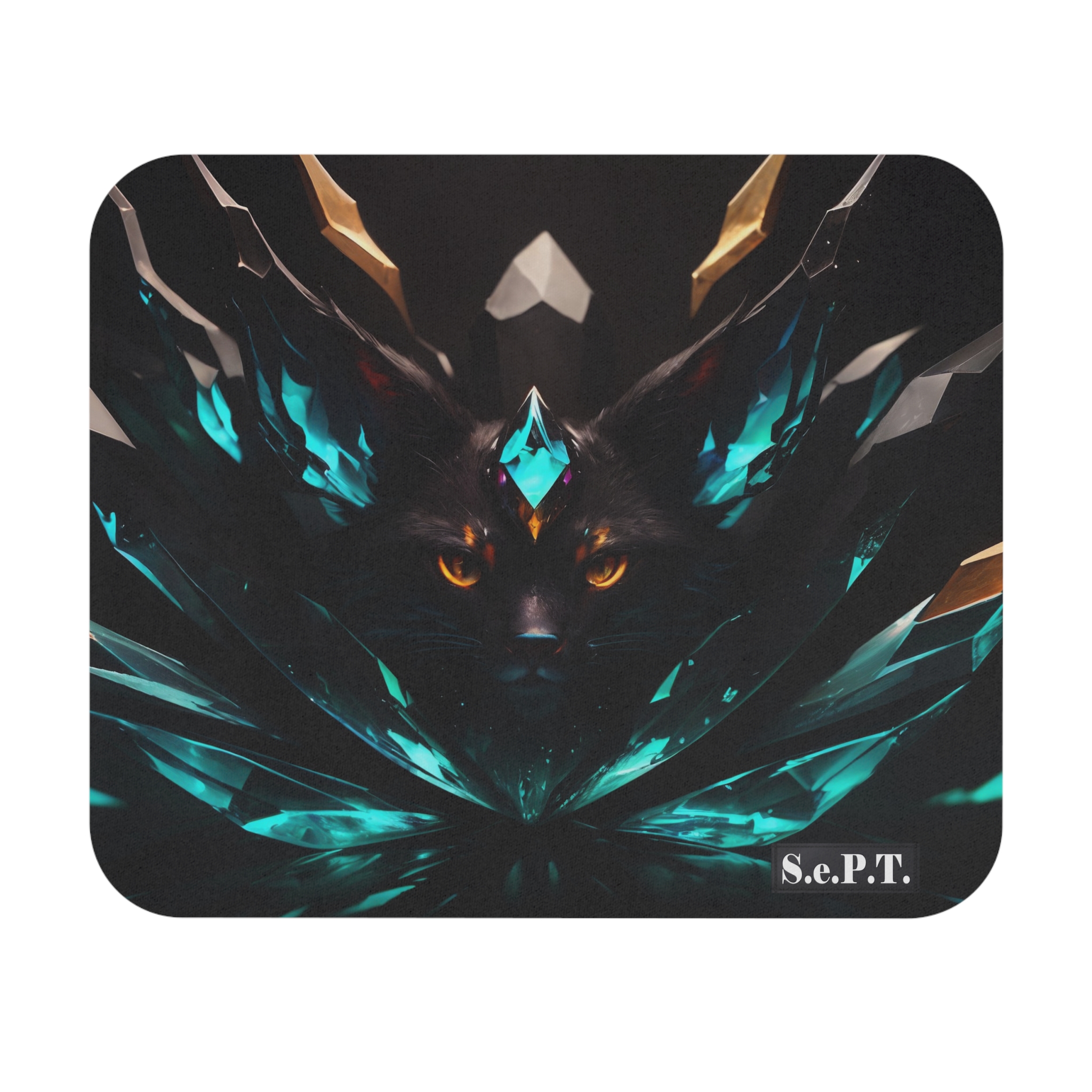 Jewelled Black Cat - Mouse Pad - (S.e.P.T.)