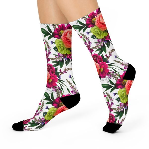 Luxe Botanical Print Cushioned Crew Socks - Image 3