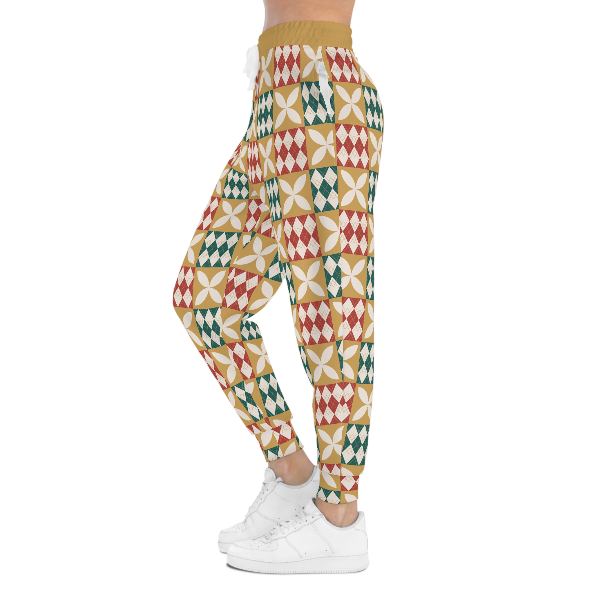 Warm Tones Holiday Harlequin Quilt Pattern w/Treasure Pockets™ Athletic Joggers (S.e.P.T.™)