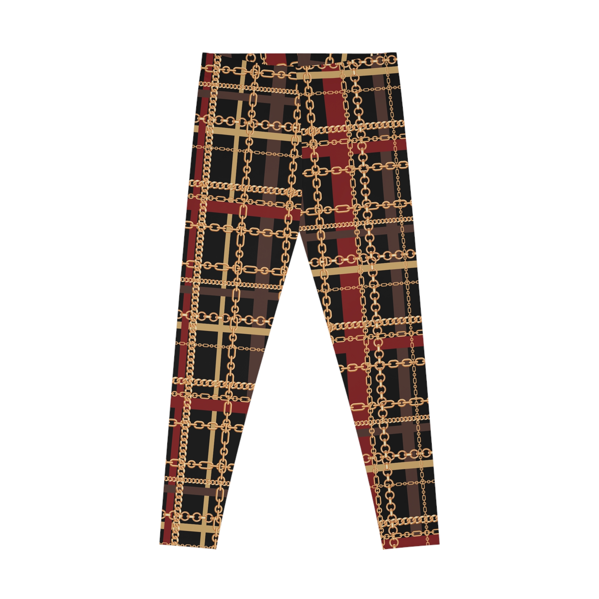 Regal Tartan Chain Plaid Print Stretchy Leggings (S.e.P.T.™) - Image 2