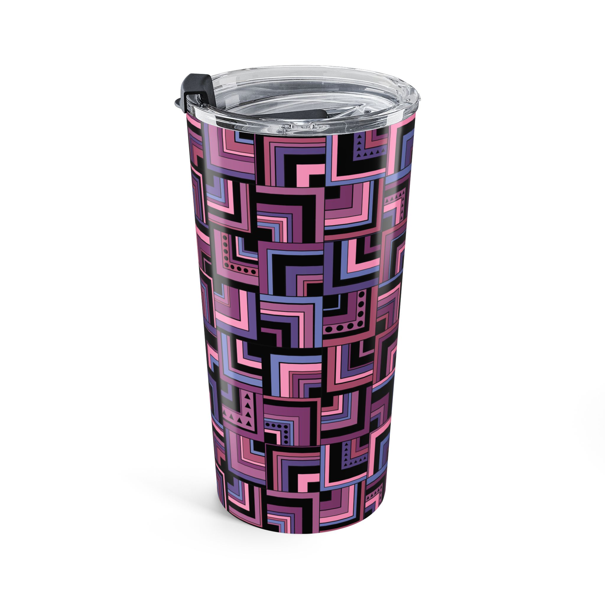 Purple Retro Corner Block Geometric Print - Tumbler 20oz - (S.e.P.T.™) - Image 4