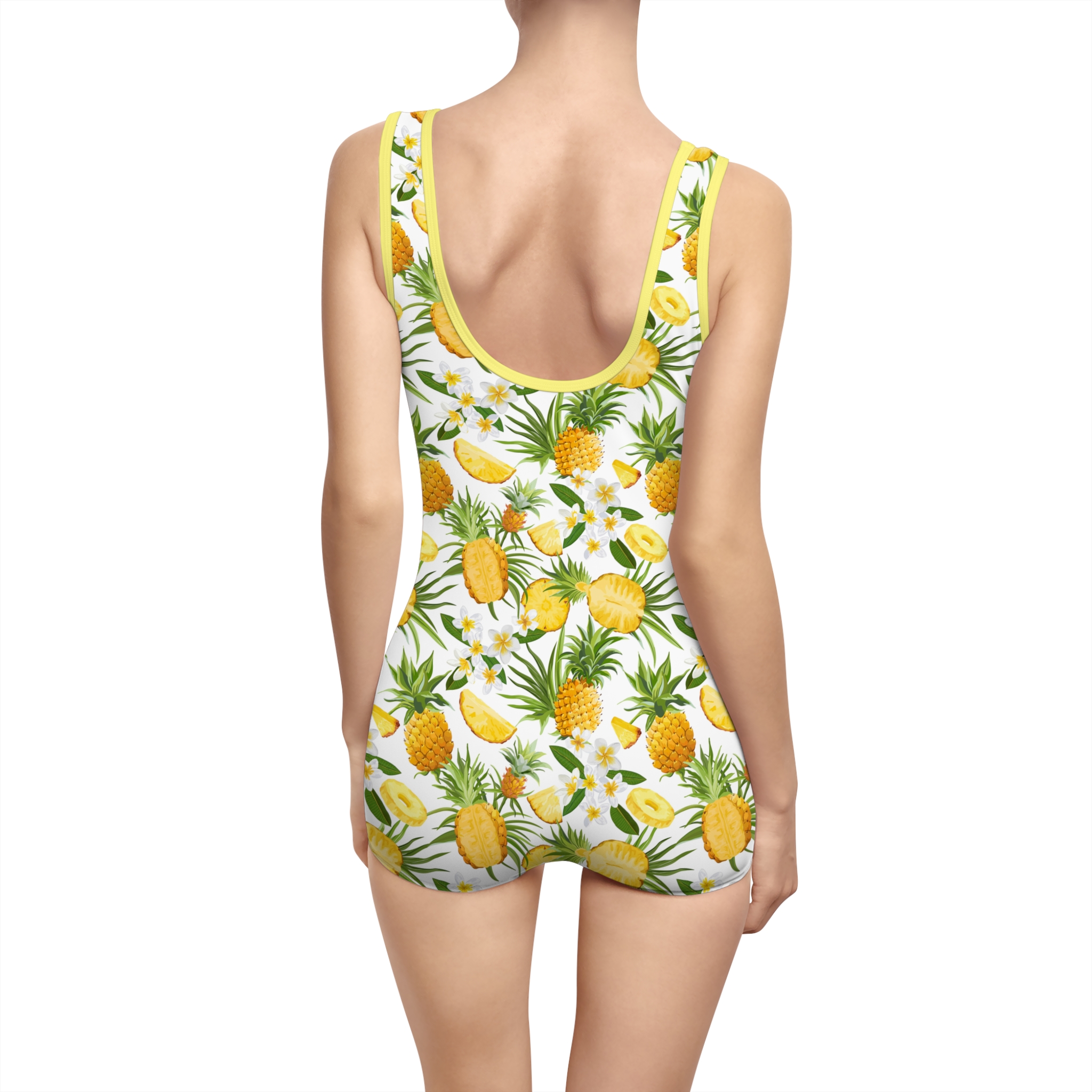 Tropical Pineapple Fruit Print Women's Vintage Swimsuit (S.e.P.T.™) - Image 2