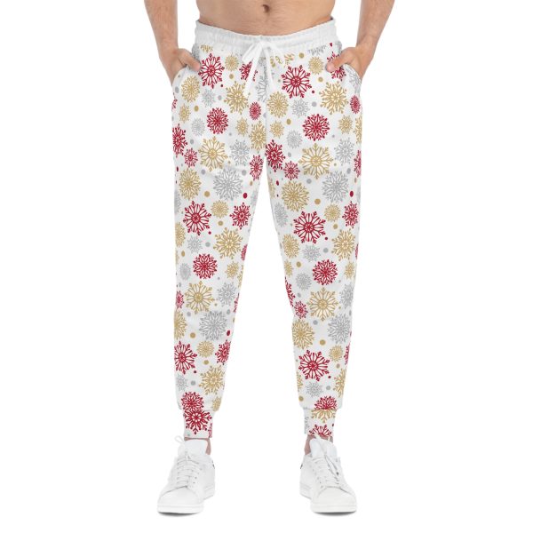 Holly Jolly Gold & Silver Snowflake Athletic Joggers (AOP) - Image 2