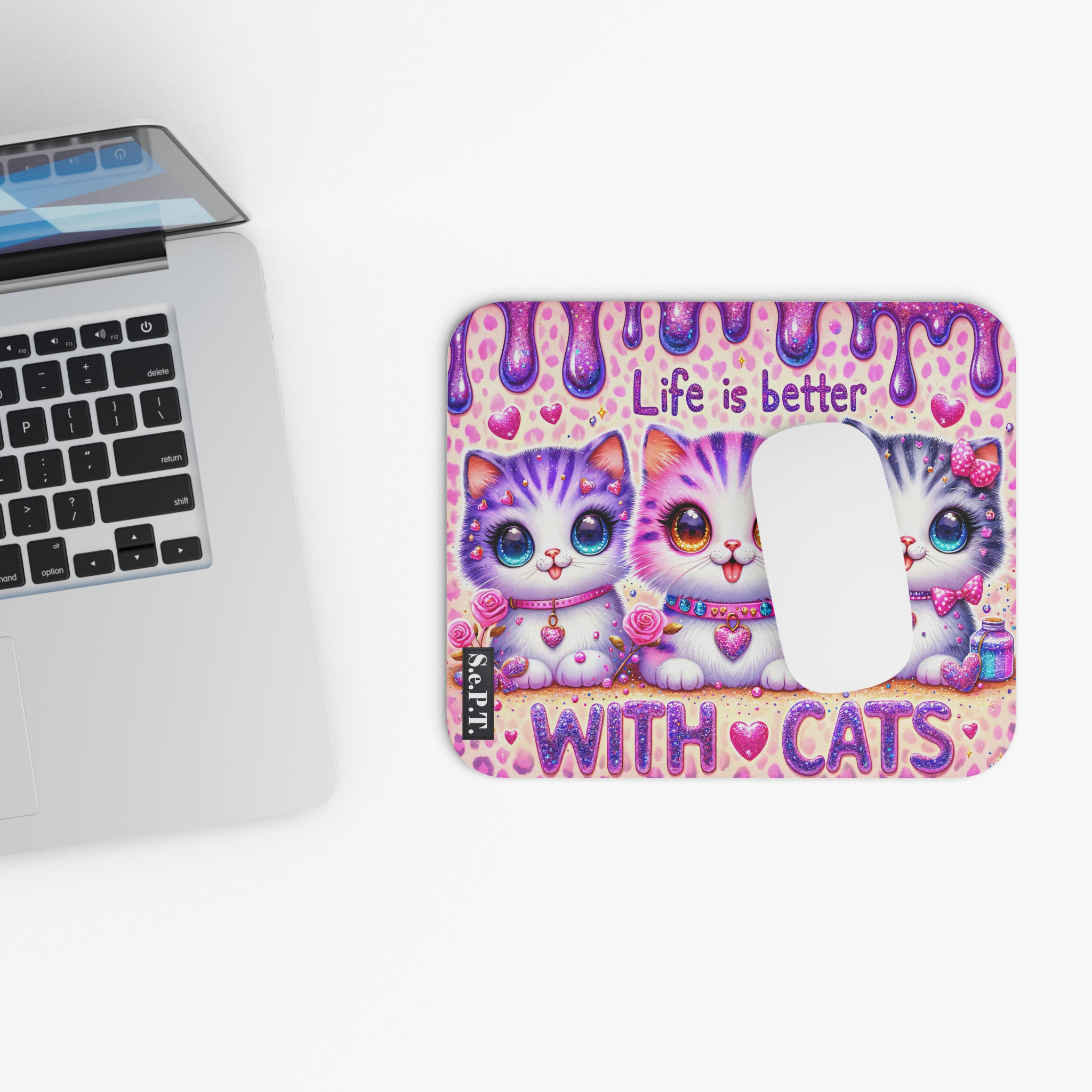 3D Cats (Design 2-1) - 9x8 Mouse Pad - (S.e.P.T.™) - Image 4