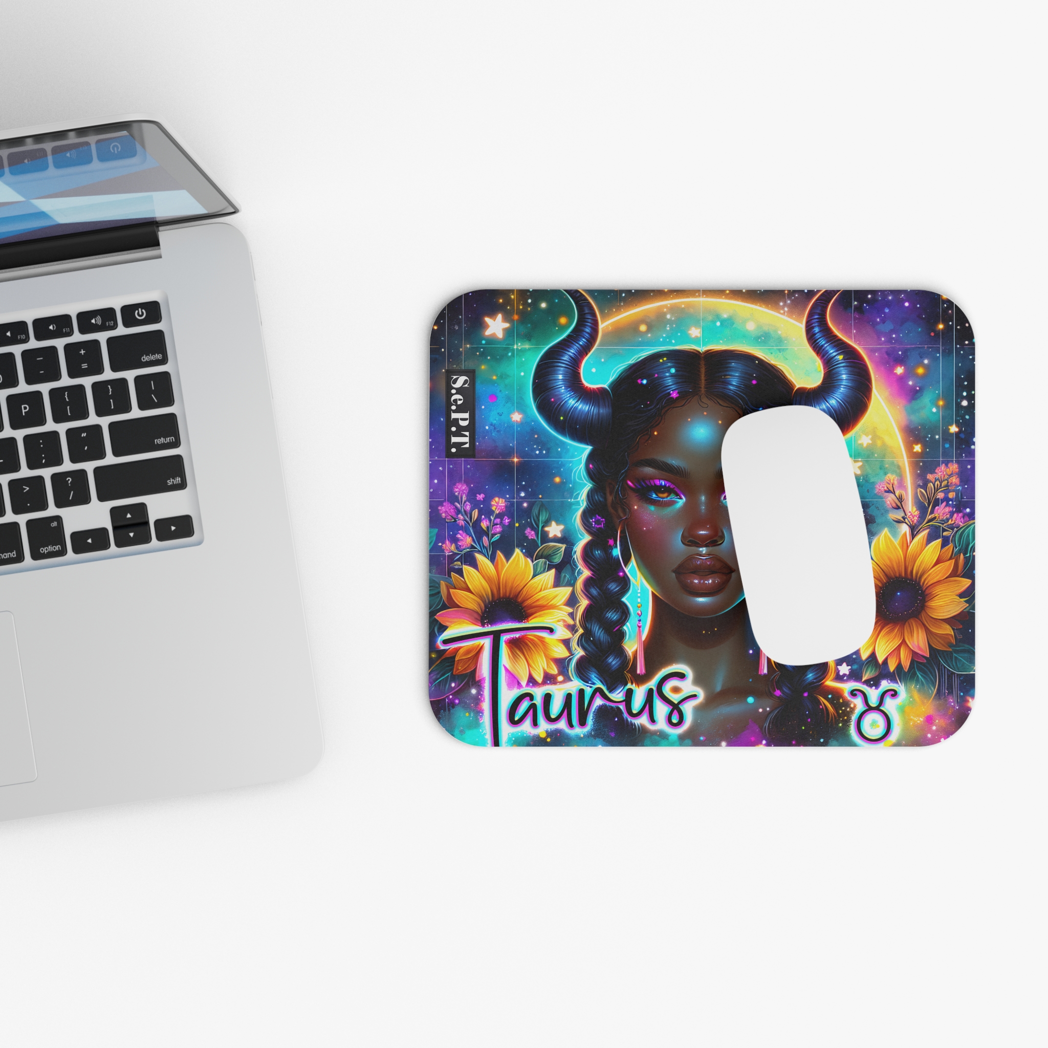 Taurus (Black Woman) - 9x8 Mouse Pad - (S.e.P.T.) - Image 4