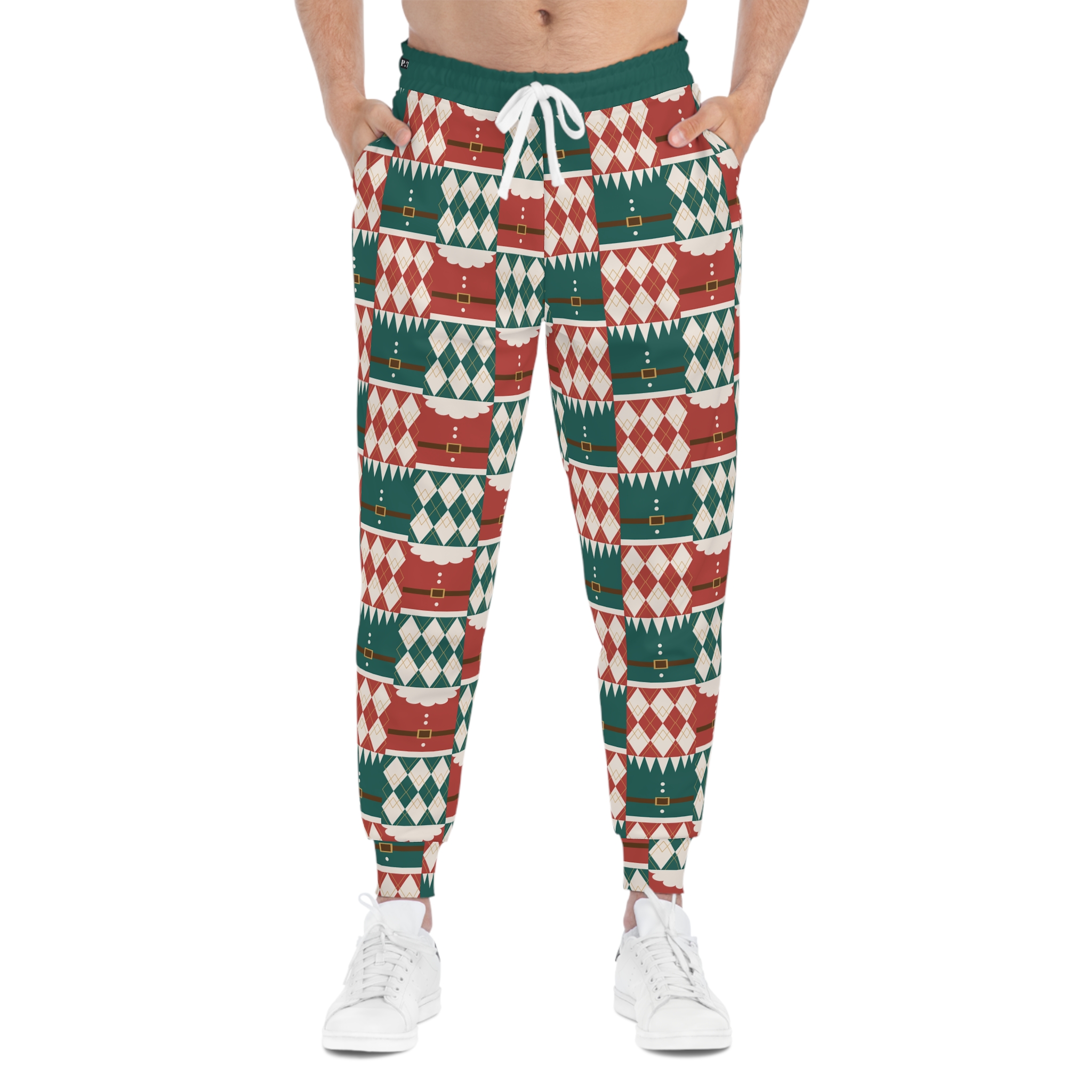 Holiday Santa Suit & Harlequin Quilt Pattern w/Treasure Pockets™ Athletic Joggers (S.e.P.T.™) - Image 3