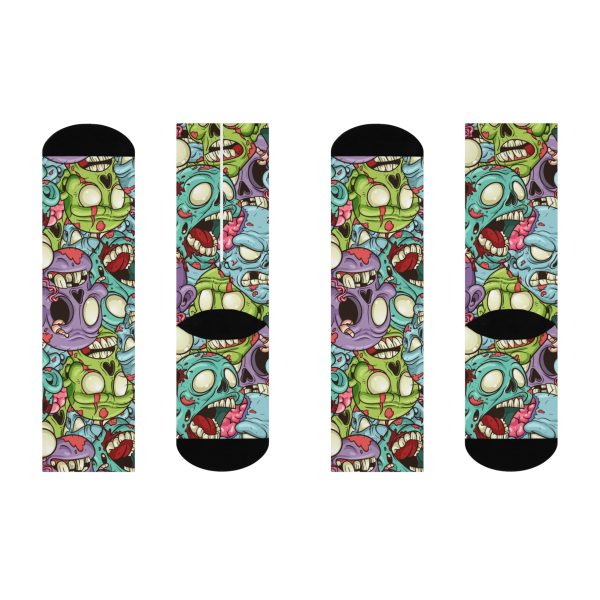 Brain Freeze! Cartoon Zombie Cushioned Crew Socks - Image 4
