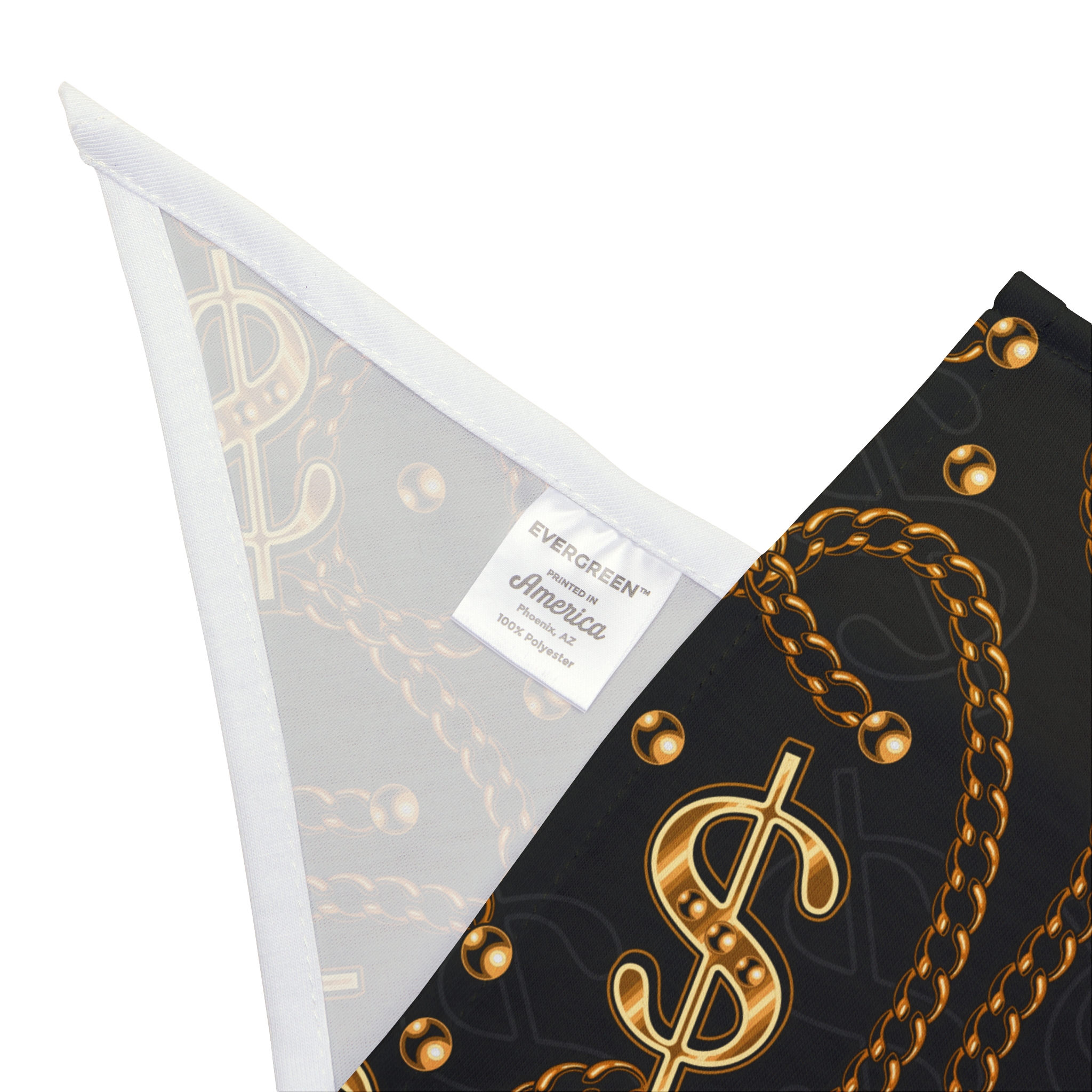 Gold Dollar Sign Chain Tangle Pattern Pet Bandana - (S.e.P.T.) - Image 3