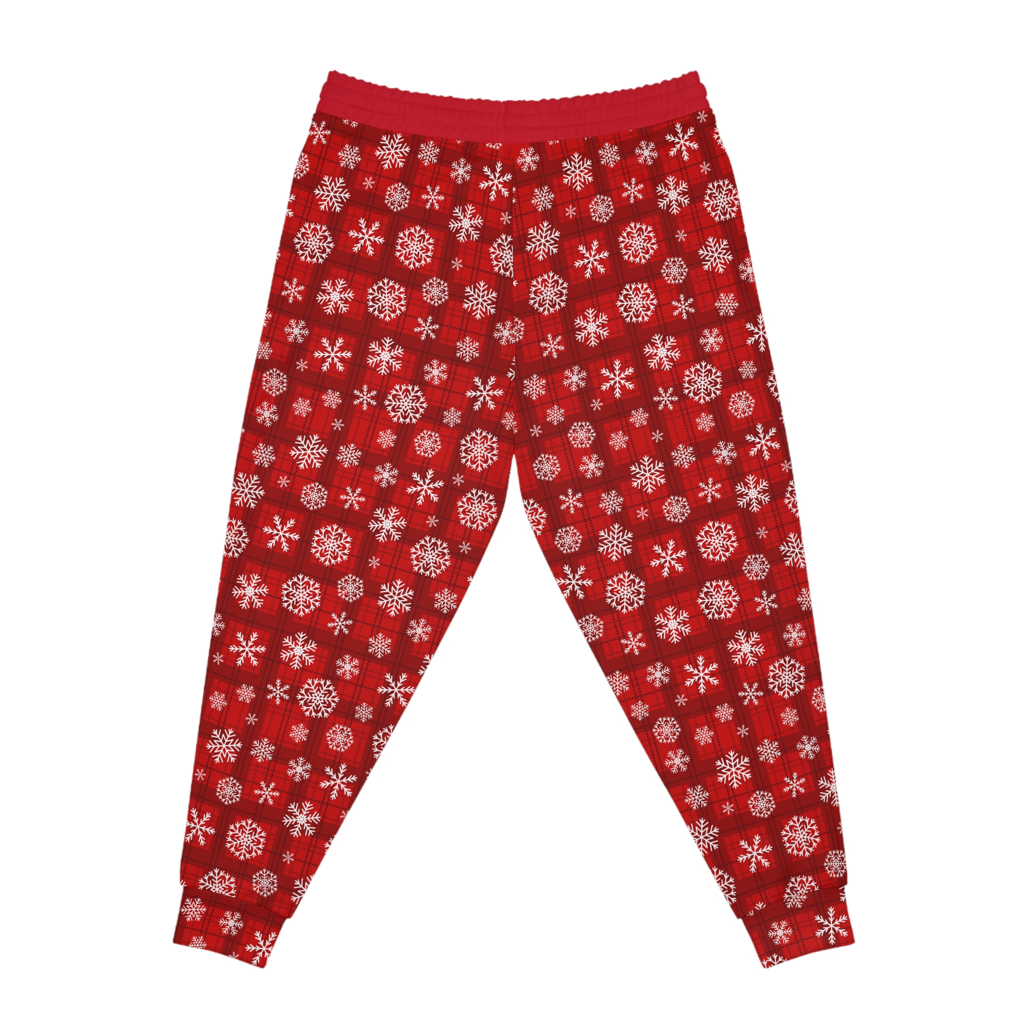 Holiday Cheer Red Tartan Snowflake Athletic Joggers (S.e.P.T.) - Image 4