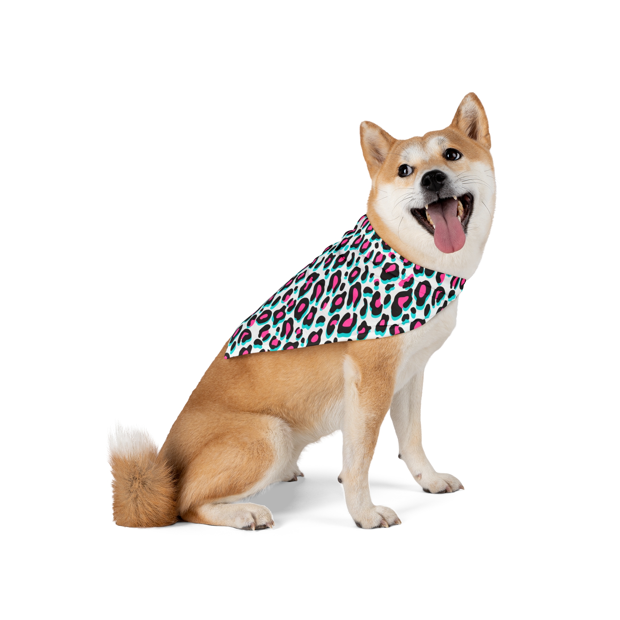 Fuchsia & Aqua Leopard Print Dog Pet Bandana - (S.e.P.T.™) - Image 5